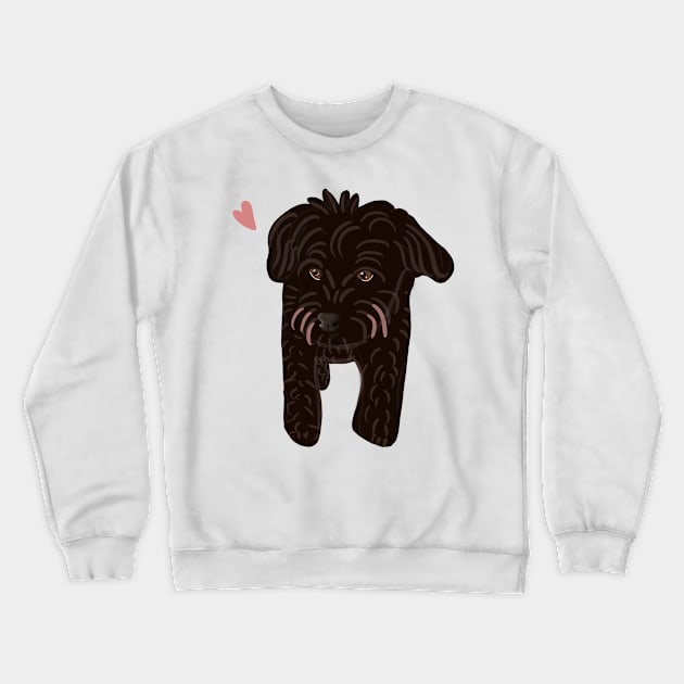 Black Poodle Mix Crewneck Sweatshirt by PatternbyNOK